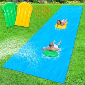 40'x7.5' Slip Lawn Water Slide - Giant Slip Splash and Slide Summer Slip Water and Slides Heavy Duty for Outdoor Backyard Lawn Summer Party with 2 Bodyboards and 20 Stakes
