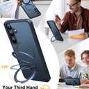 TORRAS Magnetic Stand for Samsung Galaxy S25 Plus Case, [Compatible with Magsafe] [Military Grade Drop Tested] Shockproof Ring Translucent Slim Protective Phone Case for S25 Plus Case Ostand, Black