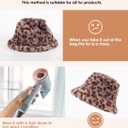 Gifts Sets for Women-5 Piece, Faux Fur Bucket Hat and Glove Set, Valentines Gifts for Her Wife Sister Girlfriends (Leopard Print Light)