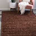 Unique Loom Solid Shag Collection Area Rug (7' 10" x 10' Rectangle, Chocolate Brown)