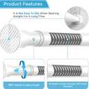 Tension Curtain Rods for Windows 30-76Inch 2Pack Spring Adjustable Curtain Rods No Drilling White Tension Rod Expandable Pressure Spring Tension Rod for Closets