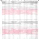 KOMLLEX Abstract Grey Pink Shower Curtain for Women Bathroom Decor 60Wx72H Modern Striped Aesthetic Minimalist Geometric Simple Neutral Watercolor Painting Fabric Waterproof Polyester 12 Pack Hooks
