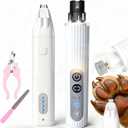Dog Nail Trimmers and Dog Nail Grinder with 6 Lights, Quiet Dogs Grooming Kit with Cat Paw Clipper & Pet Paw File, Cordless Cat Nail Trimmer & Pet Nail Grinder for Large Medium Small Dog's Paw