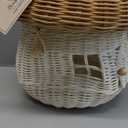 KOLWOVEN Mushroom Rattan Storage Basket with Lid - Mouse in a Box House- Small Doll house- Decorative Hand Woven Shelf Organizer Cute Handmade Handcrafted Gift Decoration Artwork Wicker (Natural) (Large)