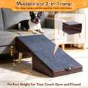Dog Ramp for Bed and Couch, 13.5" H Foldable Dog Ramp Ottoman for Small Dogs and Cats with 16" Wide Walking Space, Non-Slip Wooden Pet Stairs for Puppies, Small/Large Dogs & Senior Cats