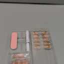 Gold Press on Nails Short Almond Fake Nails 3D Line Stripes Acrylic Nails Glossy Shiny False Nails Golden Artificial Nails Glue on Nails for Women Manicure Nails Decoration 24Pcs (1 Fl Oz (Pack of 24))