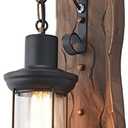 Vintage Industrial Wall Sconce, Rustic Light Fixtures Wood Metal Farmhouse Indoor Black Wall Sconce Fixture for Dining Room, Hallway, Hotel, bar, Porch Corridor Decorate