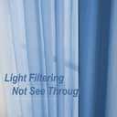 Ombre Chiffon Sheer Curtains Blue for Living Room Gradient Crinkle Semi Voile Curtain Panels for Bedroom Light Filtering Window Drapes for Office, Patio, Holiday Decor, Rod Pocket, 52"Wx95"L, 2 Pcs