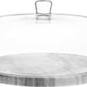 Galashield Marble Cake Stand with Dome | Cake Plate with Glass Dome Cake Cover