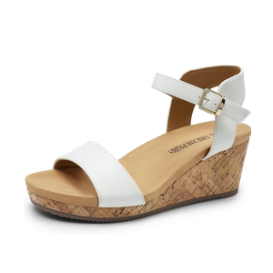DREAM PAIRS Women's Open Toe Buckle Ankle Strap Platform Wedge Sandals, 8