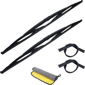 32" Heavy Duty Windshield Wiper Blade Pair with Wide Saddle Mount for Motorhome Recreational Vehicle RV and bus with 16.5mm Wide (Set of 2 Wiper 2 Rubber Refills 1 Pcs Car Wash Towel