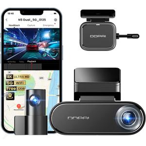 DDPAI 4K Dash Cam Front and Rear, 2160P+1080P Car Dash Camera, Radar AI-Powered Motion Detection