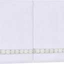 Hahafelt 2 Pcs White Sparkling Hand Towels with Pearl for Bathroom 100% Cotton Glitter Soft Elegant Hand Bath Towels Absorbent Machine Washable for Spa Yoga Hotel Sport, 29.5" x 13.8"