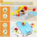 Dirt Diggers Excavator Sandbox for Kids, Toddler Construction Sand Box with Lid, Beach Toys for Outdoor Indoor Play Sensory Gifts for Boys Girls Ages 3+