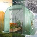 Walk-in Greenhouse, 10x7x7 FT Heavy Duty Tunnel Green House for Outdoors, Portable Green Houses for Outside, Winter Hot House with Metal Frame & Roll-up Zipper Door Screen Windows