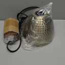 ELYONA Vintage Hammered Pendant Light Fixture, 7 Small Brushed Brass Metal Hanging Light Solid Wood Antique Gold Pendant Lamp for Kitchen Island, Farmhouse, Dining Room, Adjustable Height (Brass - 1 Pack)