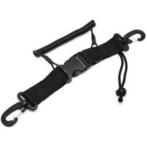 Surf turtle Scuba Diving Lanyard,Stainless Steel Spring Coiled Lanyard Clip with Webbing Strap Quick Release Buckle Great for Scuba Diving, Flashlights,Cameras, 2 Pieces