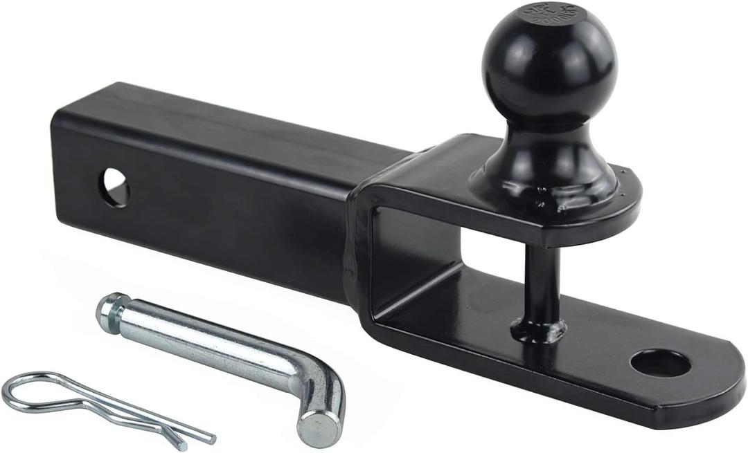 TOPTOW 3 in 1 ATV/UTV Towing Hitch Receiver 64208 Ball Mount Adapter with 1 7/8 inch Ball, Fit for 2 inch Receiver