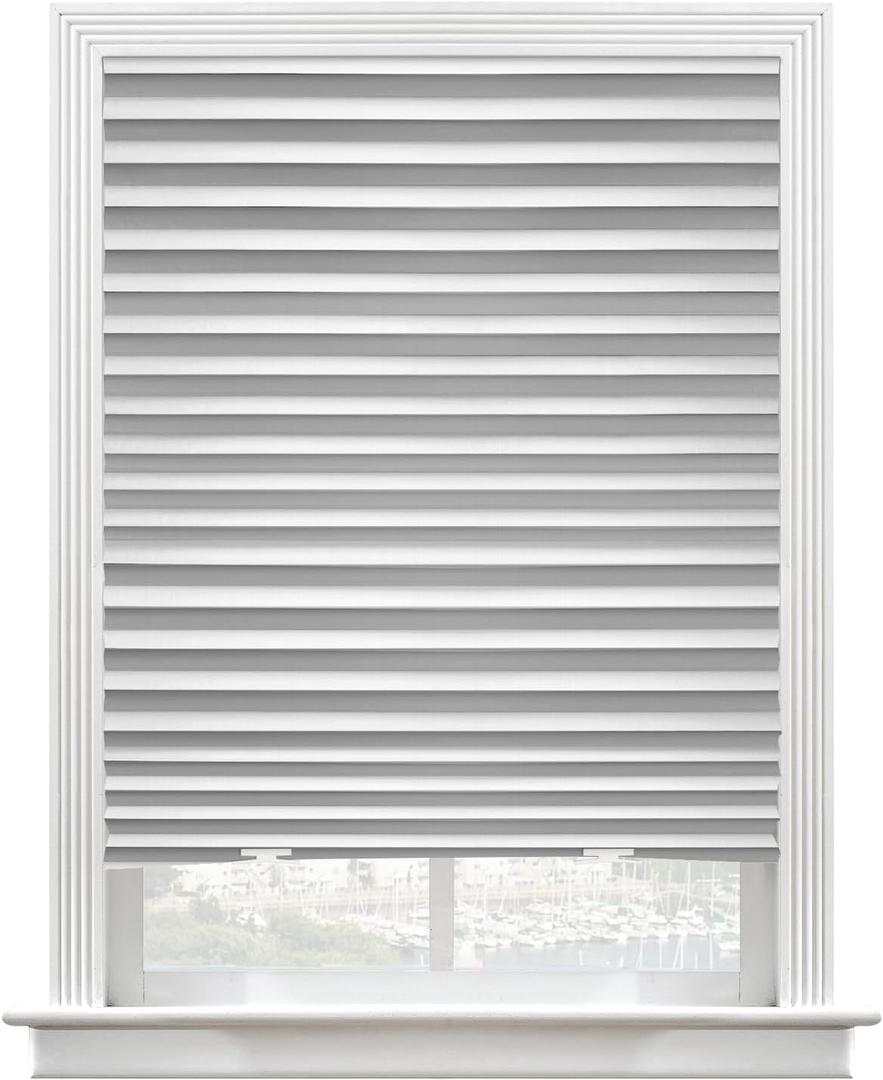 6 Packs Upgraded Cordless Light Fully Blocking Pleated Shade Blinds Light Filtering 36 in x 72 in Easy to Cut and Install, White