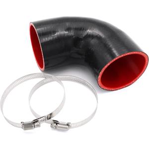90 Degree 3 inch(76mm) Elbow Coupler Hose,4-Ply Reinforced,Length 4 inch(102mm) with 2PCS Clamps for Turbo/Intercooler/Intake Piping Coupler