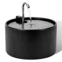 Ceramic Cat Water Fountain-2.2L/78oz Automatic Ceramic Pet Fountain for Cats-Pet Water Fountain with Ultra-Quiet Pump and Filters & Sponges (Black)
