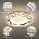 UOFUS 32W LED Flush Mount Ceiling Light Chrome 15.7inch Modern Round Ceiling Light Fixture 3000K-6000K Super Bright Circle Ceiling Lamp for Bedroom Kitchen Dining Room Entryway Hallway Foyer, 15.74inch