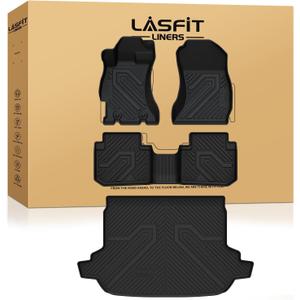 LASFIT Floor Mats & Cargo Mat for Subaru Forester 2018 2017 2016 2015 2014, All Weather TPE Custom Fit Easy Clean Durable No-Curling Car Accessories for Forester 2014-2018 Floor Mats & Trunk Liner