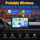 Carplay Screen for Car, 7 inch Wireless Carplay & Android Auto（Black）