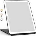 WEILY Portable Travel Mirror Makeup Mirror with 72 LED Lights, Touch Screen Three Colors Dimmable,Ultra Thin, 2000 mAh USB Rechargeable Foldable Cosmetic MirrorBlack