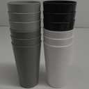 US Acrylic Newport 20 ounce Unbreakable Plastic Stackable Water Tumblers in Grey Stone | Set of 12 Drinking Cups | Reusable, BPA-free, Made in the USA, Top-rack Dishwasher and Microwave Safe