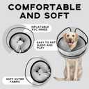 Inflatable Dog Cone Collar-Enhanced Anti-Licking Protective Cone with Adjustable Strap-Soft Dog Donut Collar Recovery Cone for Pets After Surgery(Grey, M)