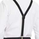 habibee Suspenders and Bow Tie Set for Men, Adjustable Elastic Braces with Y-Back, Diverse Colors, Strong Clips (Black)