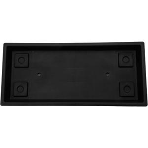 The HC Companies Venetian Rectangular Plant Tray - Lightweight Plastic Plant Saucer - Plant Drip Trays for Drainage - UV Resistant Pot Saucer for Indoor & Outdoor Use (23.5" Black, Pack of 1)