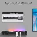 4200J Expandable RGB Power Strips with PC Surge Protection PD 20W Fast Charging Station for 1USBC&1USBA Ports 6 Outlets Desk Gaming Room Power Strip Multiple Devices Home Offices Extension Cord Black