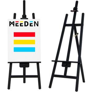 MEEDEN Black Easel for Painting: A Frame Wood Easel for Adults Artists Display Sign- Holds Canvas up to 48"