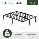 Full Size Bed Frame, 14 Inch Metal Platform with Steel Slat Support