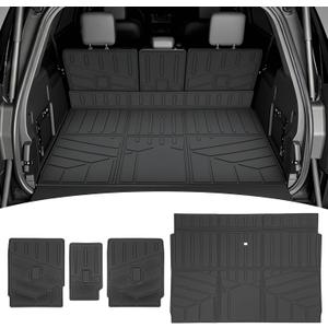 Cargo Liners for 2025 2026 Ford Expedition Max/Lincoln Navigator L Trunk Mat with Seat Back Cover Accessories, All Weather Rear Cargo Mat Backrest Protector(Only for Max & L Models)