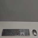 Amazon Basics Ultra Premium Wireless Keyboard and Mouse Combo - Rechargeable, Ultra Slim Design, Quiet, Full Size, Number Pad, Unifying Receiver, Black (QWERTY)