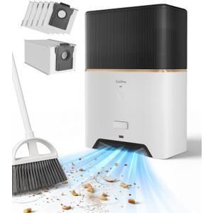 Touchless Vacuum Automatic Dustpan, Bagged Design with Replaceable Dust Bags, Up to 3-Month No Cleaning, 26,000Pa Powerful Suction, One-Touch Auto & Manual Mode for Pet Hair Kitchen & Salon
