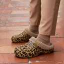ChayChax Women and Men Fur Lined Clogs Memory Foam Warm Fuzzy Slippers Winter Waterproof Indoor Outdoor Slipper 40-41