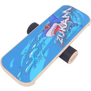 Balance Board Trainer, Wooden Balancing Board with Workout Guide to Exercise and Build Core Stability, Wobble Board for Skateboard, Hockey, Snowboard & Surf Training