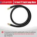 Upgrade Version 1/2" Internal Diameter High-Flow Vacuum Certified Refrigerant Hose,3/8" to 1/4" Fittings,20 Microns Vacuum, Faster HVAC Evacuation and Recovery, 6-Feet, Black