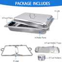 Chafing Dish Buffet Set 4 Pack 8QT Stainless Steel Food Warmer Chafer Complete Set with Water Pan, Chafing Fuel Holder for Party Catering