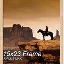 A PLUS MAX 15x23 Picture Frame Natural Light Weight Wall Mount | 15 x 23 Inch Natural Wood-grain Engineered Wood Material Frame for 15by23 Rectangular Photo Poster - 1 Pack/Natural/15x23