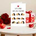 3 x Romantic Valentines Day Card for Cat Lover Him Her, Sweet Cat Valentines Day Card with Red Envelope and Sticker for Husband Wife Spouse, Let's Spend Our Lives Together (#047)