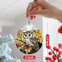 3 x Christmas Ornament, Christmas Decoration, Stained Glass Ornament, Heirloom Keepsakes, Holiday Ornaments, Holiday Presents, Unique Xmas Gifts, Gift Exchange Ornaments, Gift Idea - Owl