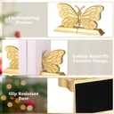 Kathfly Decorative Butterfly Bookends, Vintage Butterfly Book Ends, Resin Gold Bookends for Shelves, Heavy Duty Book Stopper for Desk Home Office, Shelf Decoration