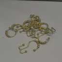 Titanker Gold Shower Curtain Hooks Rings, Rust-Resistant Metal Double Glide Shower Hooks Rings for Bathroom Shower Curtains Rods, Set of 12 Hooks - Light Gold