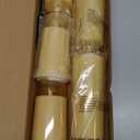 Homemory Amber Flickering Flameless Candles, Battery Operated Acrylic LED Pillar Candles with Remote Control and Timer, Fall Candles, Set of 5