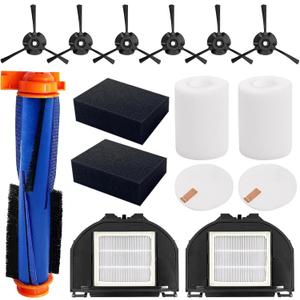 RV2310AE Replacement Parts for Shark AV2310AE/RV2320S/RV2300S/UR2350AE/UR2360S Matrix Robot Vacuum Cleaner,1 Main Brush Roller, 6 Side Brushes, 2 HEPA Filters, 2 Foam Filters(Not for RV2300/RV2310)
